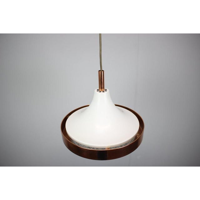 1970s Vintage Copper and Glass Pendant Light, Former Czechoslovakia, 1970s For Sale - Image 5 of 14