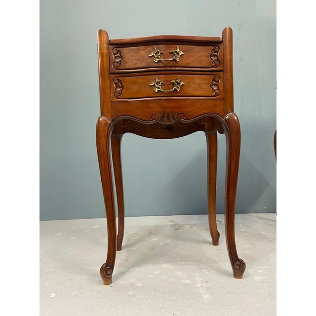 French Walnut Nightstands, 1920s, Set of 2 For Sale - Image 4 of 17