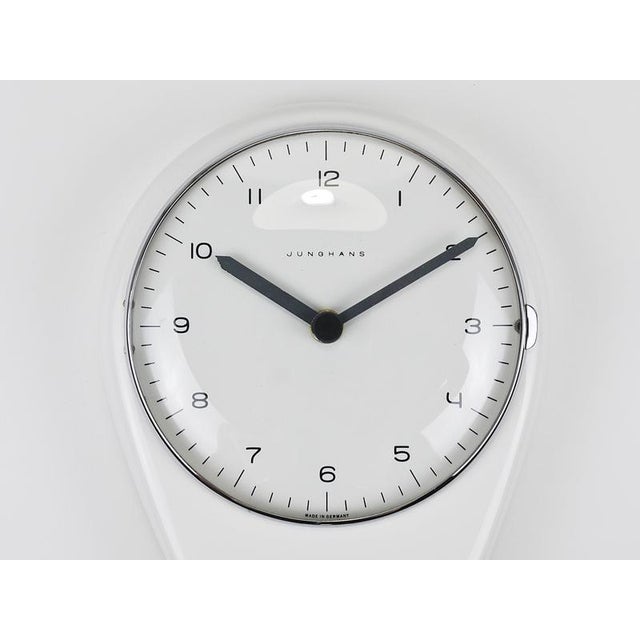 Mid-Century Modern White Wall Clock & Timer by Max Bill for Junghans, Germany, 1950s For Sale - Image 6 of 16