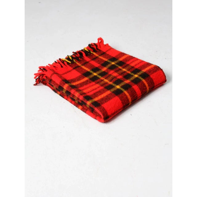 Vintage Plaid Throw Blanket For Sale - Image 4 of 10