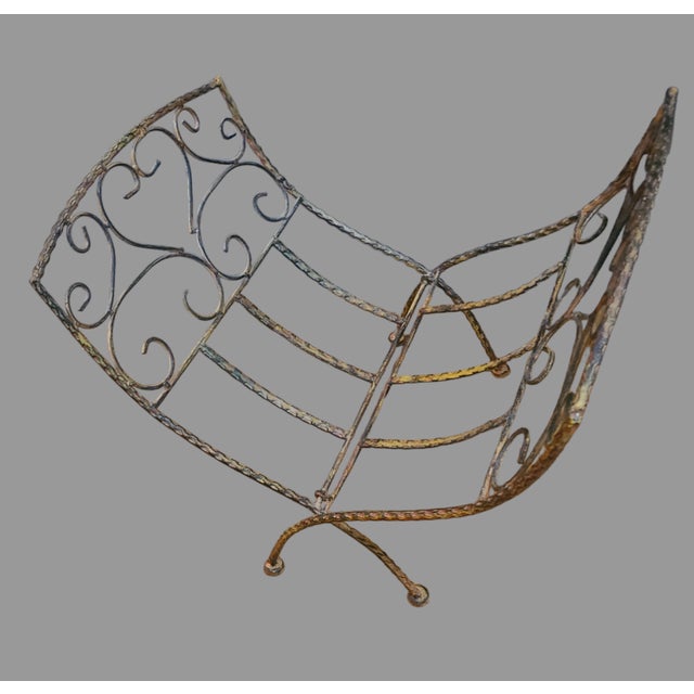 French Country Late 20th Century Country French Wrought Iron Folding Magazine Rack For Sale - Image 3 of 7
