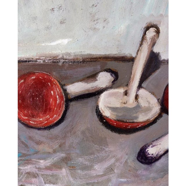 1970s Piero Leo, Red Mushrooms, 1970s, Oil Painting, Framed For Sale - Image 5 of 13