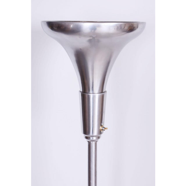 1930s Bauhaus Floor Lamp in Plated Brass by Gottlieb Brothers, Czech, 1930s For Sale - Image 5 of 8