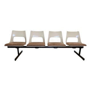 1960s Mid-Century Modern Tandem Four Seat Bench by Krueger For Sale
