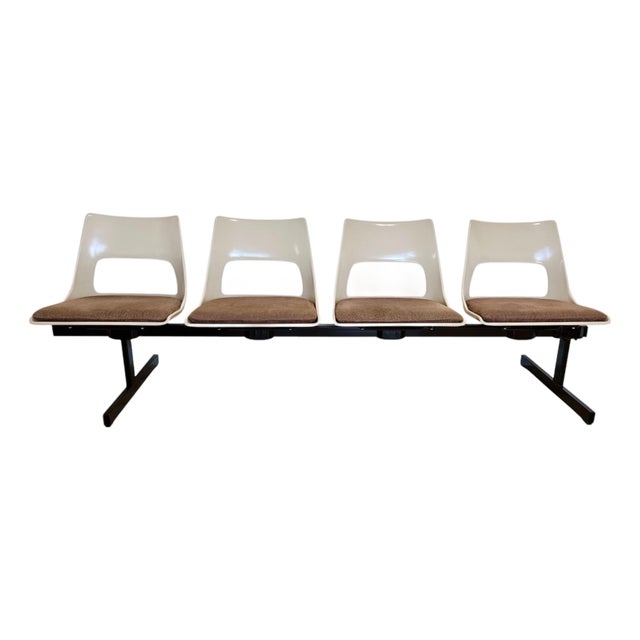 1960s Mid-Century Modern Tandem Four Seat Bench by Krueger For Sale