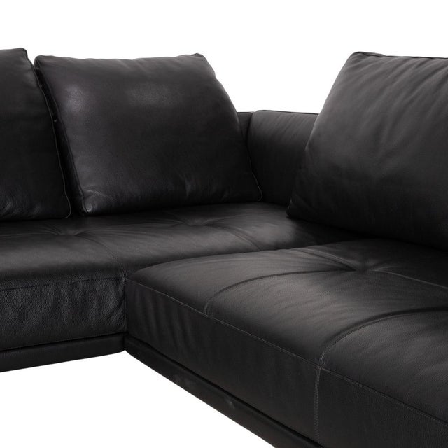 Prime Time Corner Sofa in Black Leather and Chrome from Walter Knoll / Wilhelm Knoll For Sale - Image 5 of 18