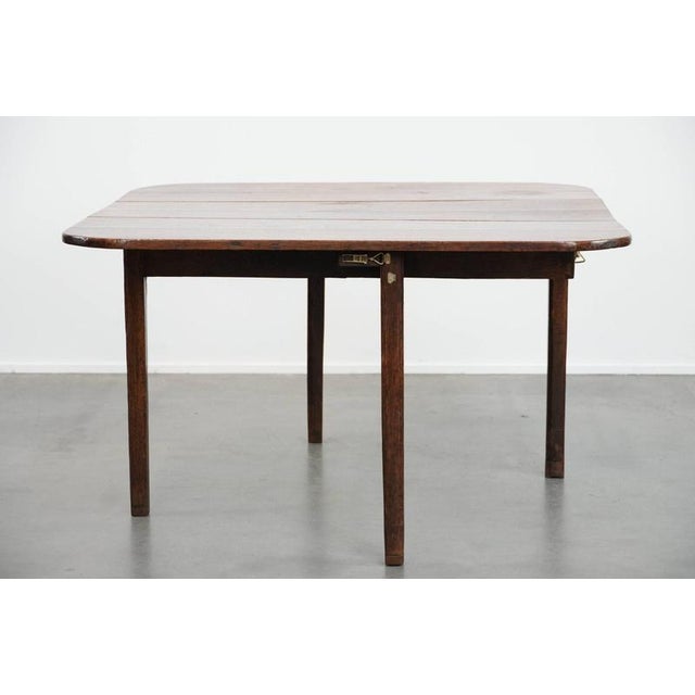 Antique English Lop-Eared Dining Table in Oak, Late 19th Century For Sale - Image 3 of 18