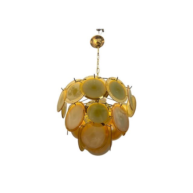 Murano Glass Disc Chandelier, 1970s For Sale - Image 11 of 11