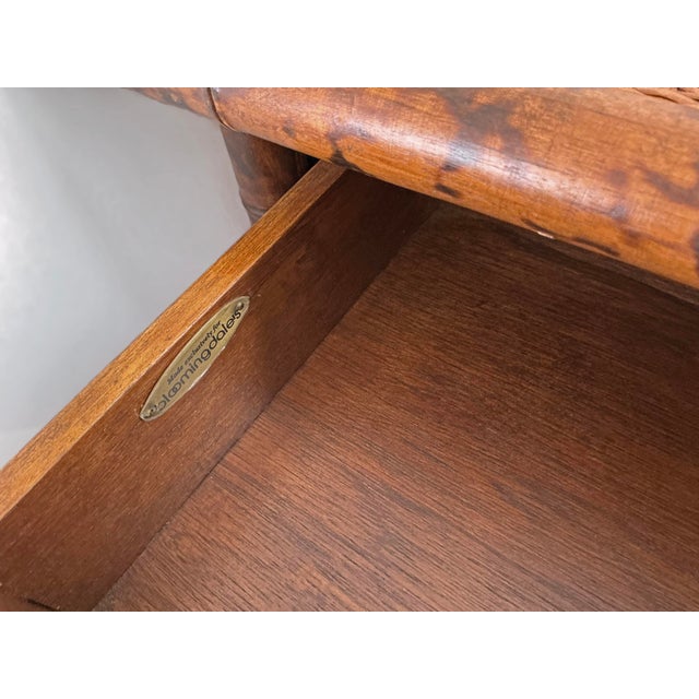 Ornamental & Decorative Materials Late 20th Century British Colonial Style Faux Tortoise Bamboo Rattan Display Cabinet Shelving Drawers Glazed Doors Vitrine For Sale - Image 7 of 8