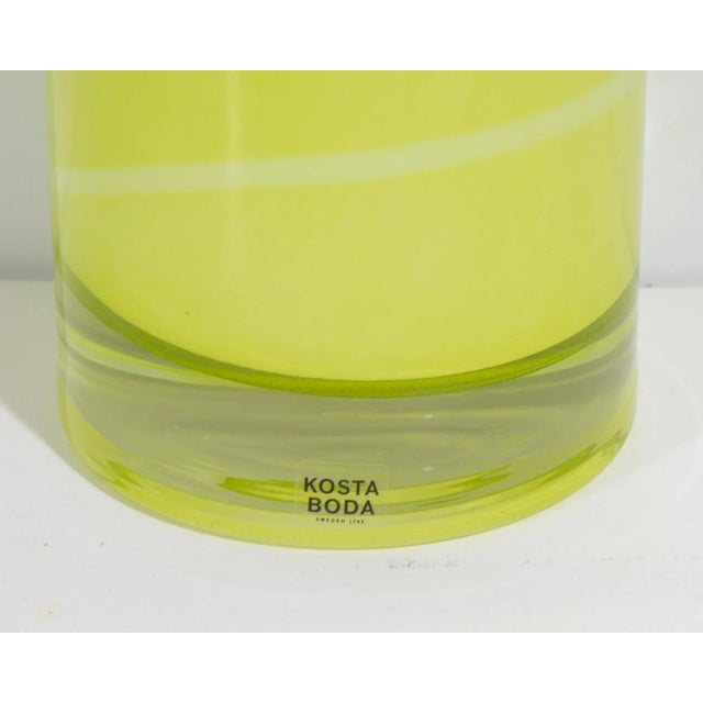 Late 20th Century Anna Ehrner Kosta Boda “Samoa” Yellow Glass Vase For Sale - Image 5 of 6