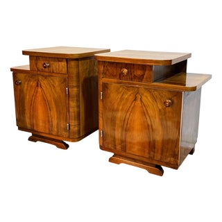 Art Deco Nightstands, Central Europe 1930s, Set of 2 For Sale