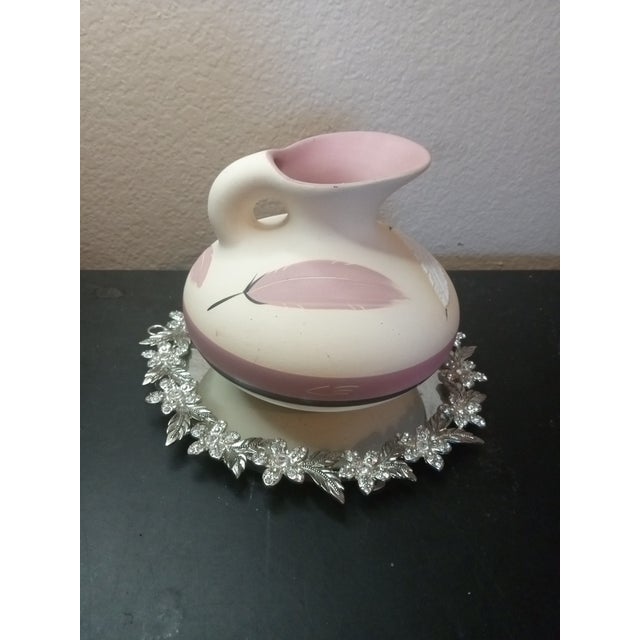 GORGEOUS Signed Sioux Tribal Feather Pottery 6" Squat Pitcher The product is a beautifully crafted, signed Sioux Tribal...