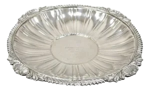 Antique "Barefoot Mailman Rally 1962" Award Silver Plated Serving Platter Tray