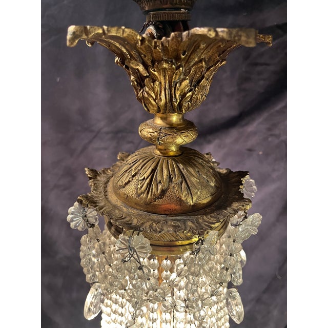 19th Century French Empire Crystal Basket Chandelier For Sale - Image 13 of 15