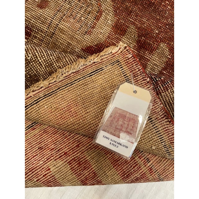 Early 20th Century Botanical Samarkand Rug For Sale - Image 4 of 9