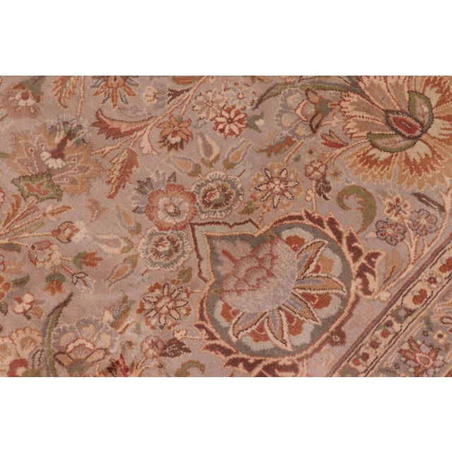 Shabby Chic Floral 1990's Pak-Persian Gray/Gray Wool Rug - 9'1'' X 12'3'' For Sale - Image 4 of 9