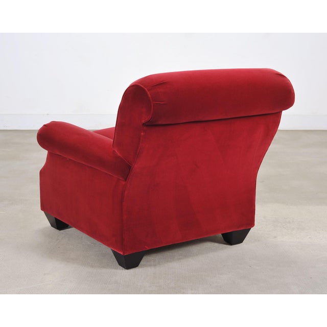 Ralph Lauren London Club Lounge Chair in Italian Red Velvet For Sale - Image 18 of 18