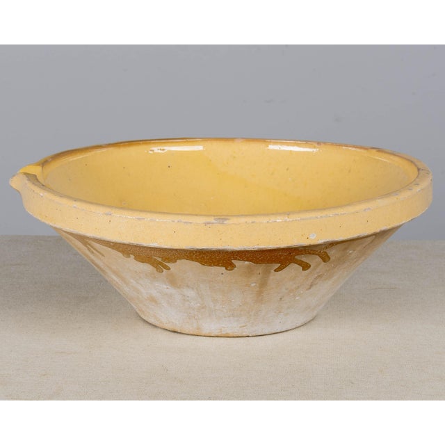 French Country French Country Yellow Glazed Earthenware Tian Bowl, Rustic Provence For Sale - Image 3 of 11