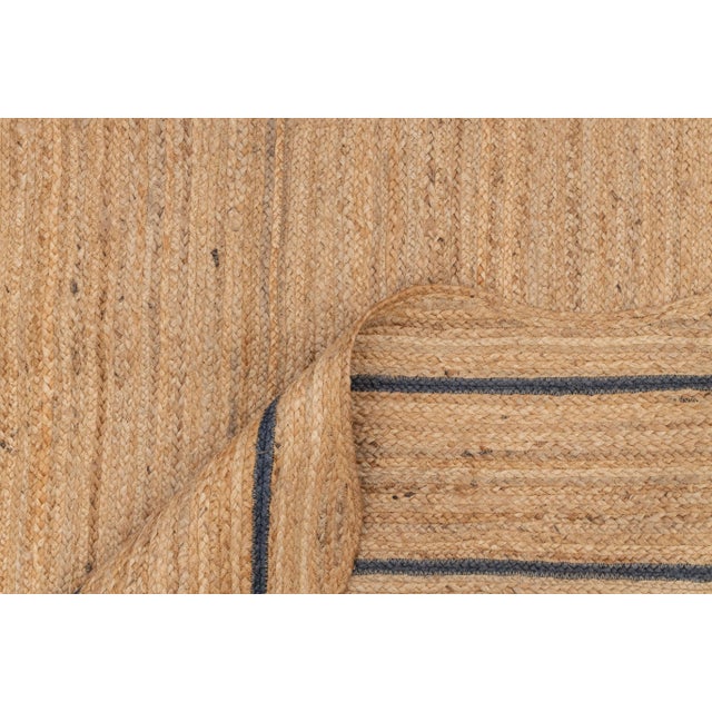 Navy Blue Jute Scalloped Rug Weave 3x5Ft. For Sale - Image 11 of 12