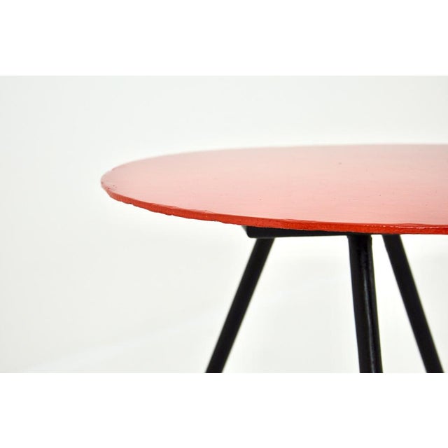 Wood Wooden Side Table attributed to Lucien De Roceck for Bois Manu, 1958 For Sale - Image 7 of 8