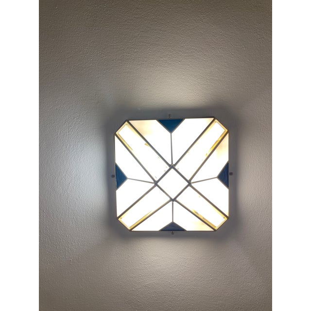 Modern Pyramid-Shaped Opal Glass Wall Lamps, Italy, 1970s, Set of 2 For Sale - Image 12 of 16