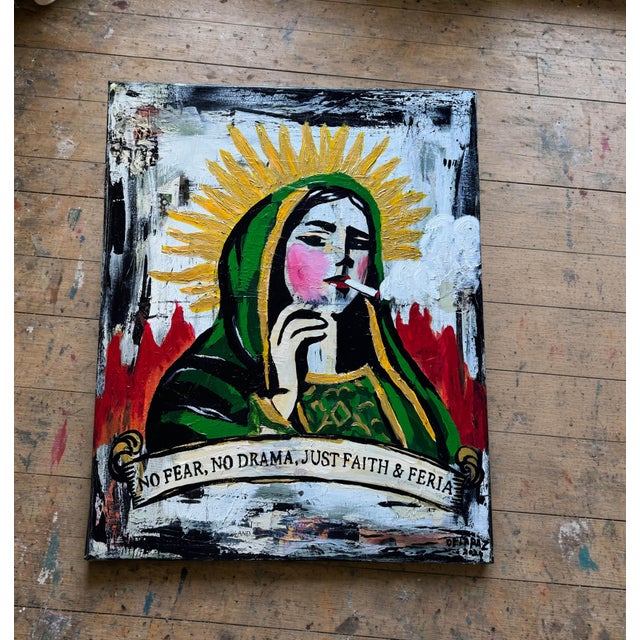 Rebel Saint Painting Canvas | Chairish