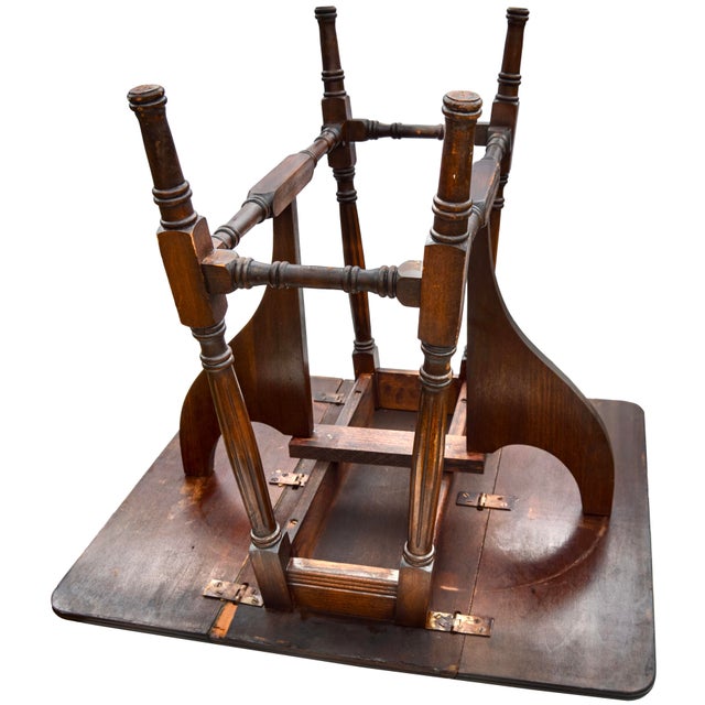 Wood Early 20th Century Handmade Victorian Mahogany Drop-Leaf Table For Sale - Image 7 of 7