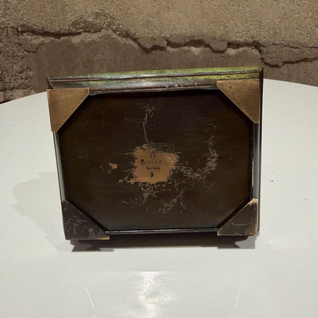 Bronze T K Bronze Denmark Bronze Cigarette Box Art Deco or Art Nouveau Verdigris For Sale - Image 8 of 11