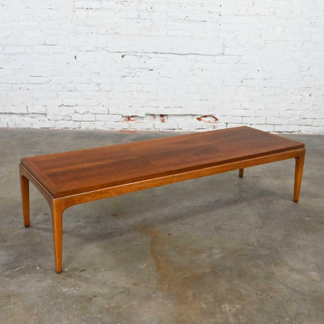 MidCentury Modern Lane Rhythm Collection Long Narrow Rectangular Walnut Coffee Table Chairish