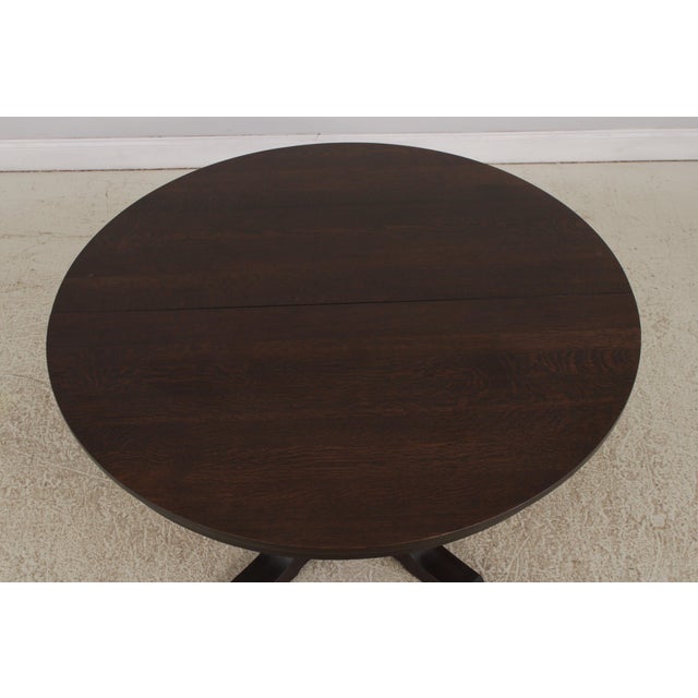Mission Stickley Mission Oak Round Dining Table For Sale - Image 3 of 14