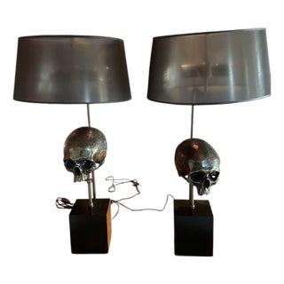 Extruder Skull Table Lamps from Eichholtz, 2000, Set of 2 For Sale
