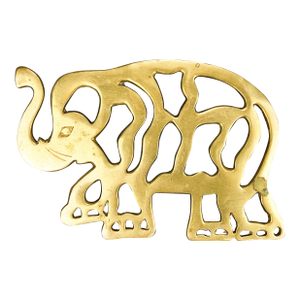 Vintage Solid Brass Elephant Trivet Stand