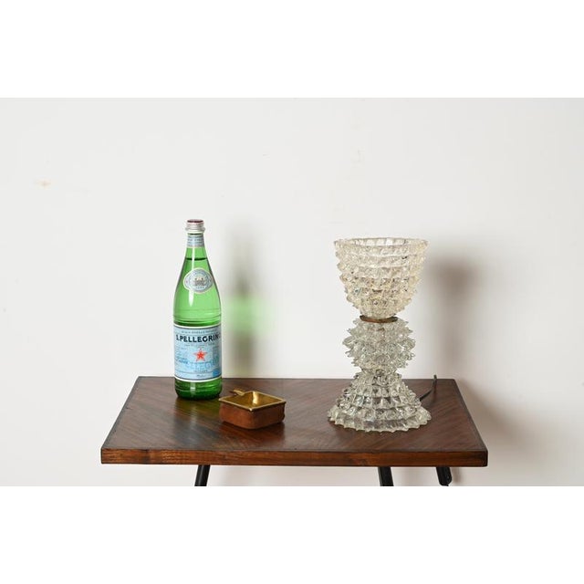 Large Triple Murano Rostrato Glass and Brass Table Lamp by Gio Ponti, Italy, 1940s For Sale - Image 16 of 17