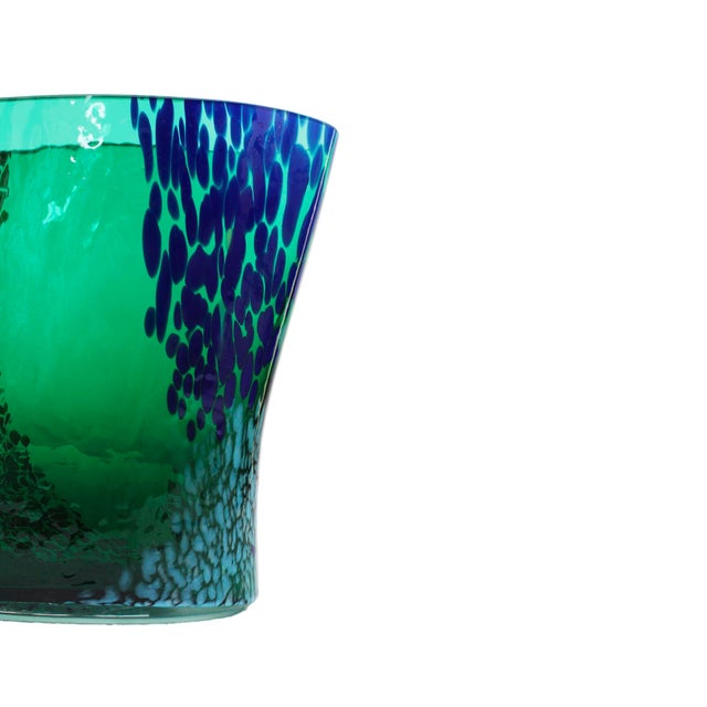 Italian Artisanal Green Murano Glass Vase, 1970s For Sale - Image 3 of 13