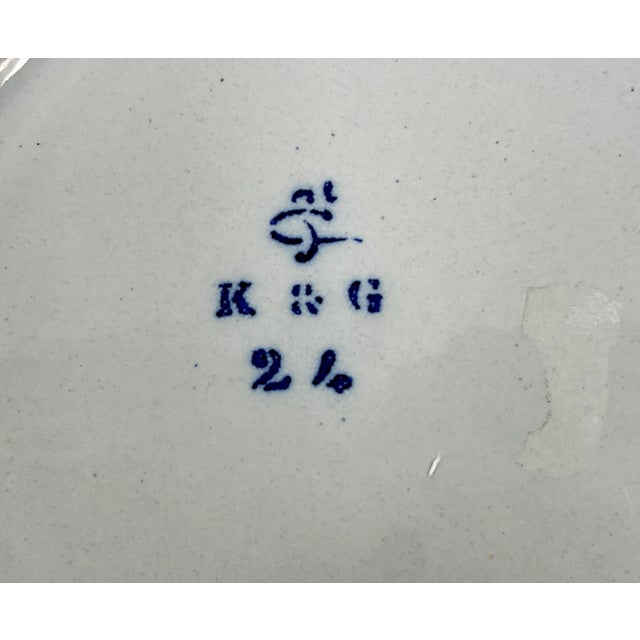 Late 1800s Keller and Guerin hand painted plates. Mirror image plates with cornucopia and flowers. Scalloped edges and...