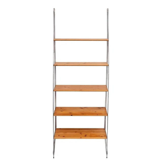 Ikea String spirit shelf from tomado / enetri by niels gammelgaard. 2 chrome metal uprights. 5 pine spokes. Attaches to...