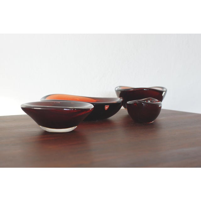 Selena Glass Bowl by Sven Palmqvist for Orrefors, 1950s, Set of 4 For Sale - Image 5 of 10