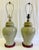 Chelsea House Inc Exquisite Vintage Chinoiserie Celadon Crackle Glaze Stoneware Ginger Jar Table Lamps With Cherry Blossom Shades - A Pair For Sale - Image 4 of 11