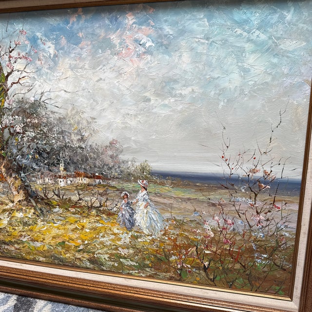 Design Plus Gallery presents an Original Oil Painting of Palette Knife Strokes of an Impressionistic Landscape by Marie...