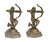 Late 1920s Art Deco bronzed bookends featuring a kneeling Roman archer.