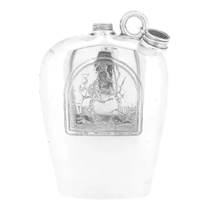 Antique Watrous Sterling Silver Old King Cole Figural Liquor Whisky Hip Flask