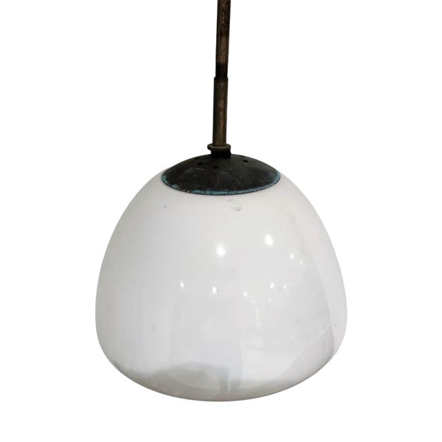 Vintage Opaline Pendant Lamp, 1930s For Sale