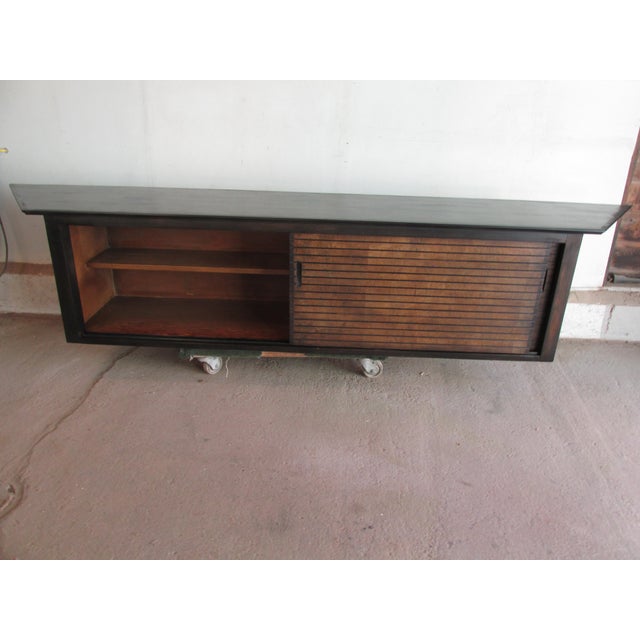 Vintage Custom Made Modernist Style Floating Wall Mount Credenza/Console For Sale - Image 4 of 18