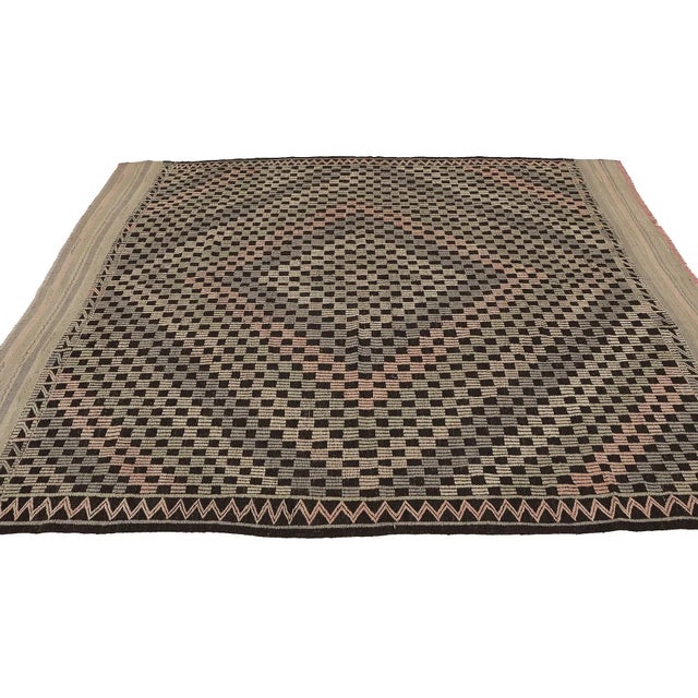 Mid 20th Century Decorative Vintage Embroidered Rug For Sale - Image 4 of 7