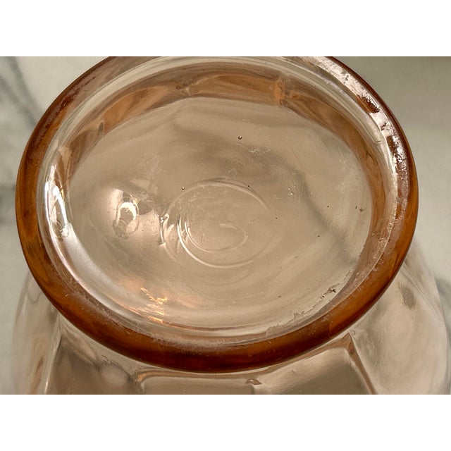 Depression Era Pink Ruffled Glass Vase For Sale - Image 10 of 12