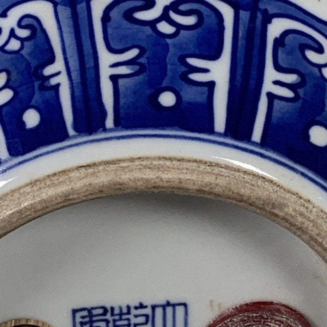 Ceramic Chinese Blue & White Famille Rose Porcelain Double Gourd Vase With Bird Motif For Sale - Image 7 of 9