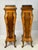 Mid 20th Century Pair of Mid-20th Century French Rococo Style Marquetry & Ormolu Pedestals With Green Marble Tops For Sale - Image 5 of 16