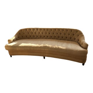 Custom Tufted Raw Silk Sofa For Sale