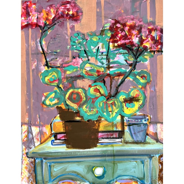 2020s "Geranium" Floral Painting an Original Artwork by Shann Spishak For Sale - Image 5 of 5