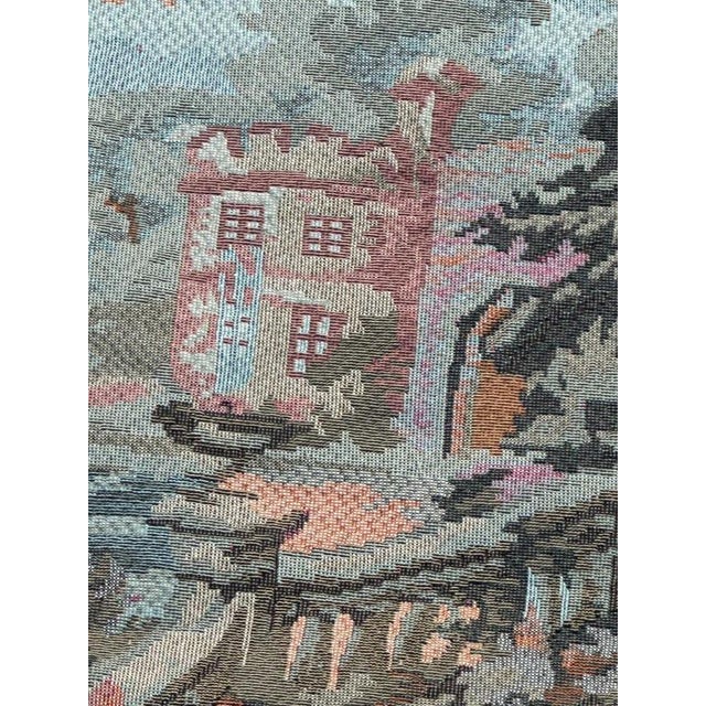 Vintage French Jacquard Verdure Tapestry in the style of Aubusson, 1970s For Sale - Image 13 of 18